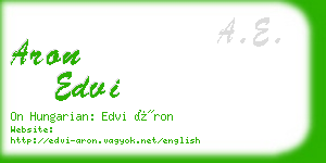 aron edvi business card